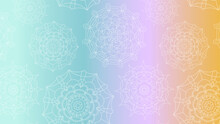 Vector Rainbow Gradient Background With The Image Of A Mandala