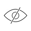 Eye, disable, hide icon. Outline vector graphics.