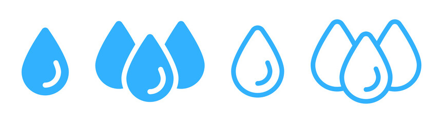 Sticker - Water drop icon vector set. Liquid droplet symbol illustration.