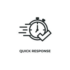 Fototapete - quick response line icon. linear style sign for mobile concept and web design. Outline vector icon. Symbol, logo illustration. Vector graphics