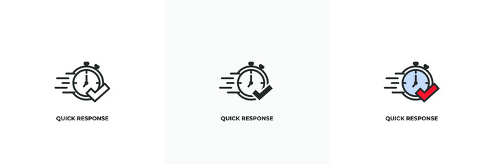 Fototapete - quick response icon. Line, solid and filled outline colorful version, outline and filled vector sign. Idea Symbol, logo illustration. Vector graphics