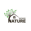 Tree house illustrative logo for businesses related to caring for the environment. natural natural housing
