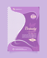 Wall Mural - premium beauty salon and spa flyer and brochure template design with a4 size. creative promotion des