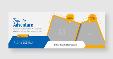 travel and tourism instagram post or social media post template, travel facebook cover template, tou