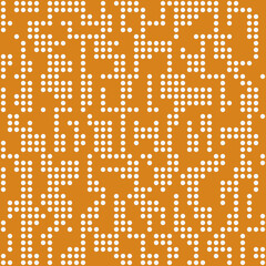 Poster - White dots on an orange background. Vector simple pattern.