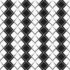 Poster - Black and white diagonal rhomboid tile. Vector seamless. Tile from black and white blocks, pattern.