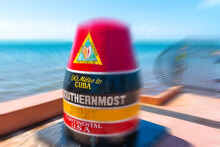 Southernmost Point In Continental USA In Key West Florida With Motion Blur Effect