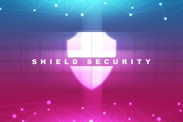 Poster - 2d illustration Security concept - shield 