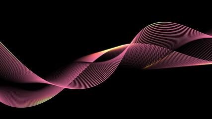 Wall Mural - Abstract pink lines lighting effect on dark background.