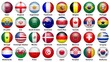 Balls of different countries on a white background