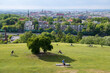 View on the cityscape of Krakow, Poland, from the hill Krakus Mound