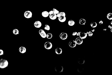 Silica Gel Beads on black background