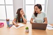 © Krakenimages.com - Woman and girl mother and daughter teleworking and drawing at home