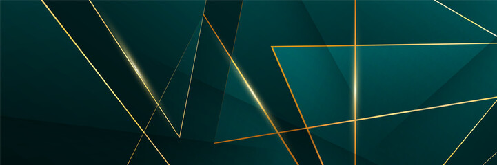 Gold and green luxury banner background