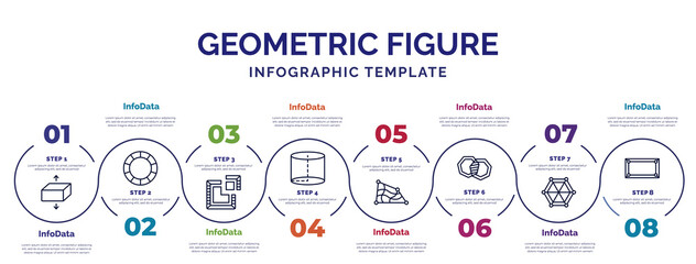 Poster - infographic template with icons and 8 options or steps. infographic for geometric figure concept. in