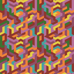 Poster - Colored geometric shapes in a seamless pattern. Vector for print and decor, textiles and decoration. The print is stylish for surfaces.