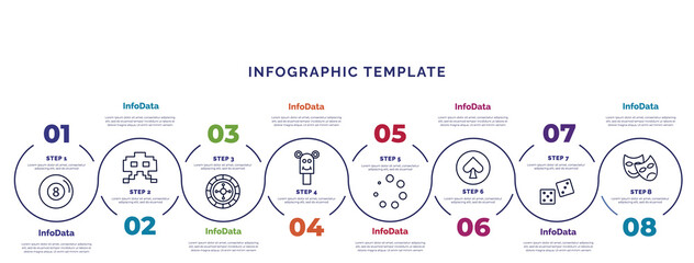 Wall Mural - infographic template with icons and 8 options or steps. infographic for concept. included ,