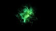 Abstract universe green nebula background. Green futuristic space particles in bright energy structure. Space nebula VFX design element. 3D illustration