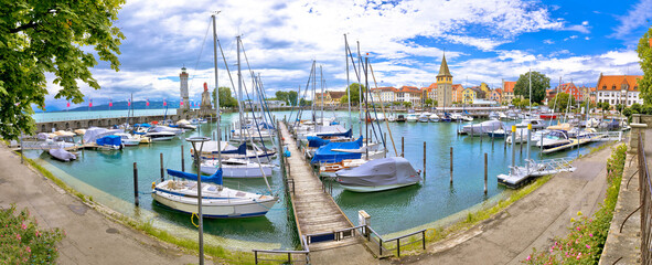 Wall Mural - Town of Lindau on Bodensee lake panoramic view