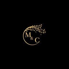 MC nature theme logo initial concept with high quality logo design