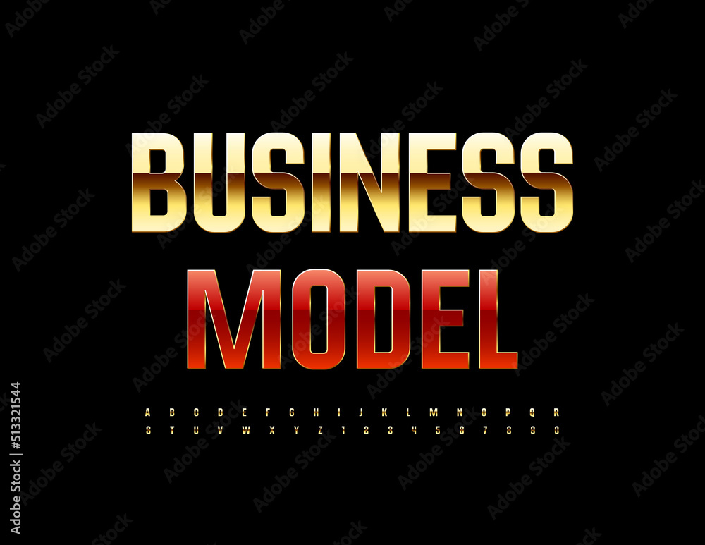 Vector premium Sign Business Model. Elegant Golden Font. Luxury ...