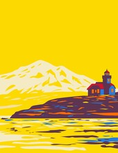 San Juan Islands Archipelago In Pacific Northwest Between Washington State USA WPA Poster Art