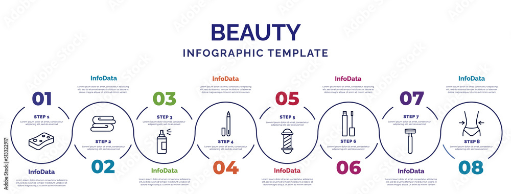 infographic template with icons and 8 options or steps. infographic for ...