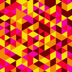 Poster - Vector abstract geometric cube and triangle angular colorful pattern. Background for layout design and poster.