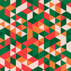 Poster - Vector abstract geometric cube and triangle angular colorful pattern. Background for layout design and poster.