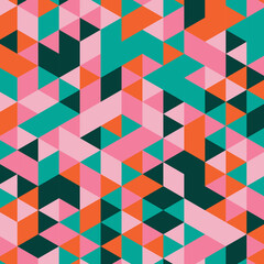 Poster - Vector abstract geometric cube and triangle angular colorful pattern. Background for layout design and poster.