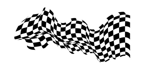 Checkered flag. Signaling on the race track. fabric texture with cubes, background for presentations and start pages.