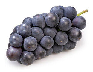 Wall Mural - bunch of black grape isolated on background, kyoho grape with leaves isolated on white with clipping