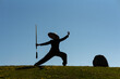 © Pavel - Asian woman with sword practicing taijiquan at sunset, chinese martial arts, healthy lifestyle concept.