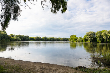 Wall Mural - view of Moskva river near Square Blyudechko (Saucer) in Old Kolomna city on summer day