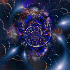 Wall Mural - spiral of time inside planetary fractal