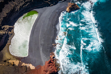 aerial panorama of el lago verde at el golfo 