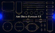 Set Of Art Deco Modern User Interface Elements. Fantasy Magic HUD. Good For Game UI. Vector Illustration EPS10