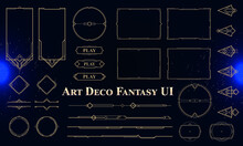 Set Of Art Deco Modern User Interface Elements. Fantasy Magic HUD. Good For Game UI. Vector Illustration EPS10