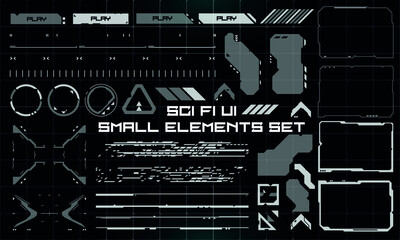 Set of Sci Fi Modern User Interface Elements. Futuristic Abstract HUD. Good for game UI. Vector Illustration EPS10