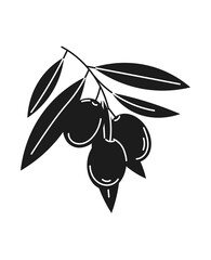 Abstract art of olives. Black and white vector hand drawn abstract illustration in trendy modern style.	