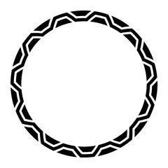 Wall Mural - abstract round meander, circular geometric ornament, frame made of simple shapes. pattern, isolated 
