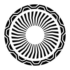 Wall Mural - abstract round meander, circular geometric ornament, frame made of simple shapes. pattern, isolated 