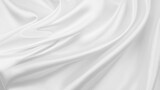 Close-up of rippled white silk fabric texture background
