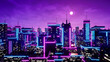 Metaverse city and cyberpunk concept, 3d render