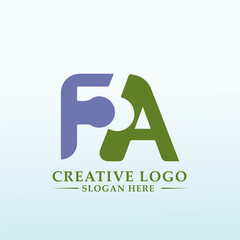 Wall Mural - our investments letter FA vector logo design