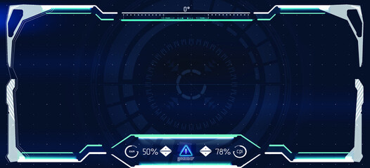 Poster - HUD Futuristic Elements Basic Communication Concept Vector Set.  HUD aim control frame interface, futuristic target vector screen ui of Sci Fi game. 