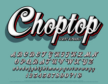 Choptop Is A Unique Layered Script Alphabet With Flat Tops On The Lowercase Letters, As Well As Shadow And Highlight Effects.