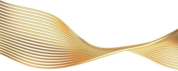 Wall Mural - Golden wires abstract wave 3D