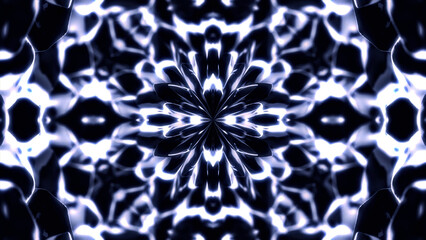 Poster - Abstract, beautiful monochrome rays coming from the center and spreading into all the sides, kaleidoscope motion background. Geometric background with symmetrical figures.