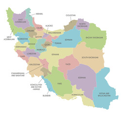 Naklejka na meble Vector map of Iran with provinces and administrative divisions. Editable and clearly labeled layers.